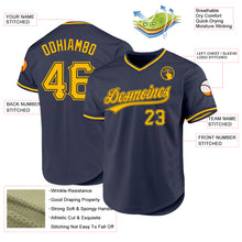Laden Sie das Bild in den Galerie-Viewer, Custom Navy Gold Authentic Throwback Baseball Jersey
