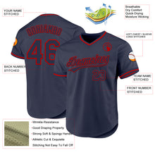 Laden Sie das Bild in den Galerie-Viewer, Custom Navy Red Authentic Throwback Baseball Jersey
