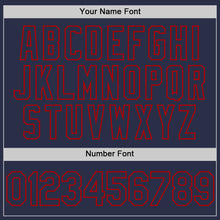 Laden Sie das Bild in den Galerie-Viewer, Custom Navy Red Authentic Throwback Baseball Jersey
