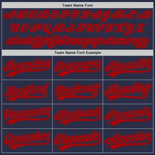 Laden Sie das Bild in den Galerie-Viewer, Custom Navy Red Authentic Throwback Baseball Jersey

