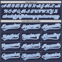 Laden Sie das Bild in den Galerie-Viewer, Custom Navy Light Blue-White Authentic Throwback Baseball Jersey
