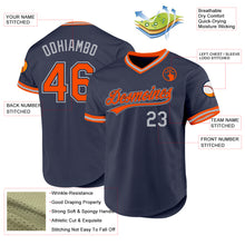 Laden Sie das Bild in den Galerie-Viewer, Custom Navy Orange-Gray Authentic Throwback Baseball Jersey

