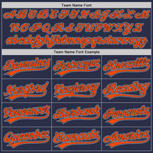 Laden Sie das Bild in den Galerie-Viewer, Custom Navy Orange-Gray Authentic Throwback Baseball Jersey
