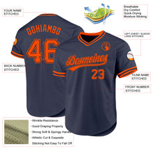 Laden Sie das Bild in den Galerie-Viewer, Custom Navy Orange Authentic Throwback Baseball Jersey
