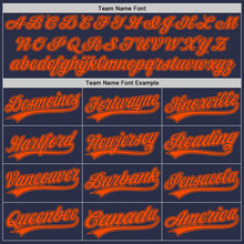 Laden Sie das Bild in den Galerie-Viewer, Custom Navy Orange Authentic Throwback Baseball Jersey
