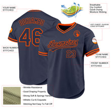 Laden Sie das Bild in den Galerie-Viewer, Custom Navy Orange Authentic Throwback Baseball Jersey
