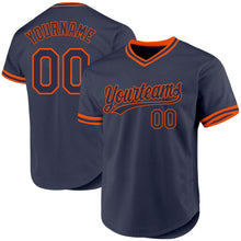 Laden Sie das Bild in den Galerie-Viewer, Custom Navy Orange Authentic Throwback Baseball Jersey
