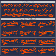 Laden Sie das Bild in den Galerie-Viewer, Custom Navy Orange Authentic Throwback Baseball Jersey
