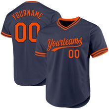 Laden Sie das Bild in den Galerie-Viewer, Custom Navy Orange Authentic Throwback Baseball Jersey
