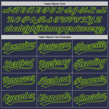 Laden Sie das Bild in den Galerie-Viewer, Custom Navy Neon Green Authentic Throwback Baseball Jersey
