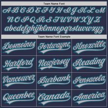 Laden Sie das Bild in den Galerie-Viewer, Custom Navy Gray-Teal Authentic Throwback Baseball Jersey
