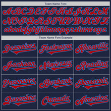 Load image into Gallery viewer, Custom Navy Red-Powder Blue Authentic Baseball Jersey

