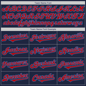 Custom Navy Red-Powder Blue Authentic Baseball Jersey
