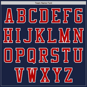 Custom Navy Red-White Authentic Baseball Jersey