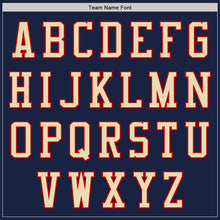 Load image into Gallery viewer, Custom Navy Cream-Red Authentic Baseball Jersey

