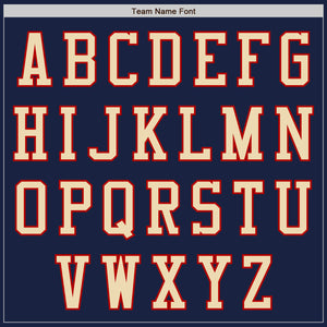 Custom Navy Cream-Red Authentic Baseball Jersey