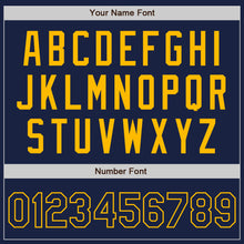 Load image into Gallery viewer, Custom Navy Gold Authentic Baseball Jersey
