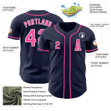 Загрузить изображение в средство просмотра галереи, Custom Navy Pink-White Authentic Baseball Jersey
