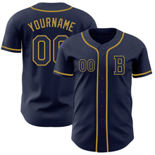 Загрузить изображение в средство просмотра галереи, Custom Navy Old Gold Authentic Baseball Jersey
