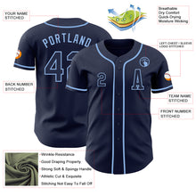 Laden Sie das Bild in den Galerie-Viewer, Custom Navy Light Blue Authentic Baseball Jersey
