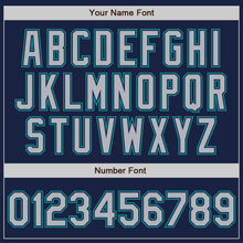 Load image into Gallery viewer, Custom Navy Gray-Teal Authentic Baseball Jersey

