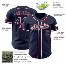 Load image into Gallery viewer, Custom Navy White-Red Authentic Baseball Jersey
