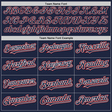Load image into Gallery viewer, Custom Navy White-Red Authentic Baseball Jersey
