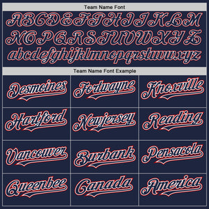 Custom Navy White-Red Authentic Baseball Jersey