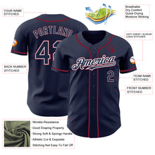 Load image into Gallery viewer, Custom Navy White-Crimson Authentic Baseball Jersey
