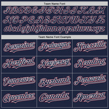 Load image into Gallery viewer, Custom Navy White-Crimson Authentic Baseball Jersey
