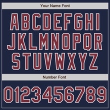 Load image into Gallery viewer, Custom Navy Burgundy-White Authentic Baseball Jersey
