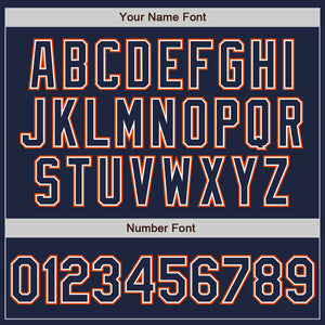 Custom Navy White-Orange Authentic Baseball Jersey