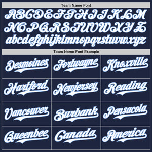 Custom Navy White-Light Blue Authentic Baseball Jersey