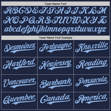 Load image into Gallery viewer, Custom Navy Light Blue Authentic Baseball Jersey
