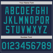 Load image into Gallery viewer, Custom Navy Teal Authentic Baseball Jersey
