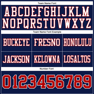 Custom Navy Red-White Authentic Football Jersey