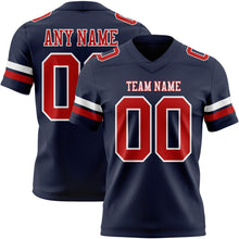 Load image into Gallery viewer, Custom Navy Red-White Authentic Football Jersey
