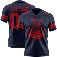 Load image into Gallery viewer, Custom Navy Red Authentic Football Jersey
