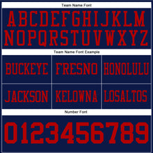 Load image into Gallery viewer, Custom Navy Red Authentic Football Jersey
