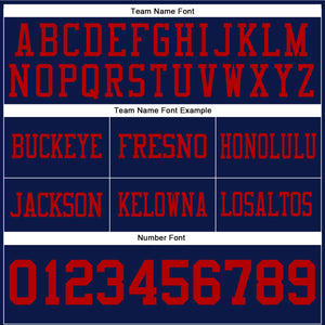 Custom Navy Red Authentic Football Jersey