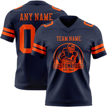 Load image into Gallery viewer, Custom Navy Orange Authentic Football Jersey
