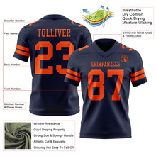Load image into Gallery viewer, Custom Navy Orange Authentic Football Jersey
