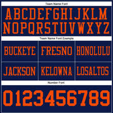 Load image into Gallery viewer, Custom Navy Orange Authentic Football Jersey
