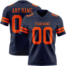 Load image into Gallery viewer, Custom Navy Orange Authentic Football Jersey
