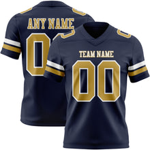 Load image into Gallery viewer, Custom Navy Old Gold-White Authentic Football Jersey
