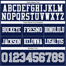 Load image into Gallery viewer, Custom Navy Gray-White Authentic Football Jersey
