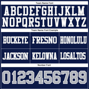 Custom Navy Gray-White Authentic Football Jersey