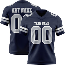 Load image into Gallery viewer, Custom Navy Gray-White Authentic Football Jersey
