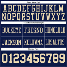 Load image into Gallery viewer, Custom Navy Cream Authentic Football Jersey
