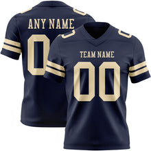 Load image into Gallery viewer, Custom Navy Cream Authentic Football Jersey
